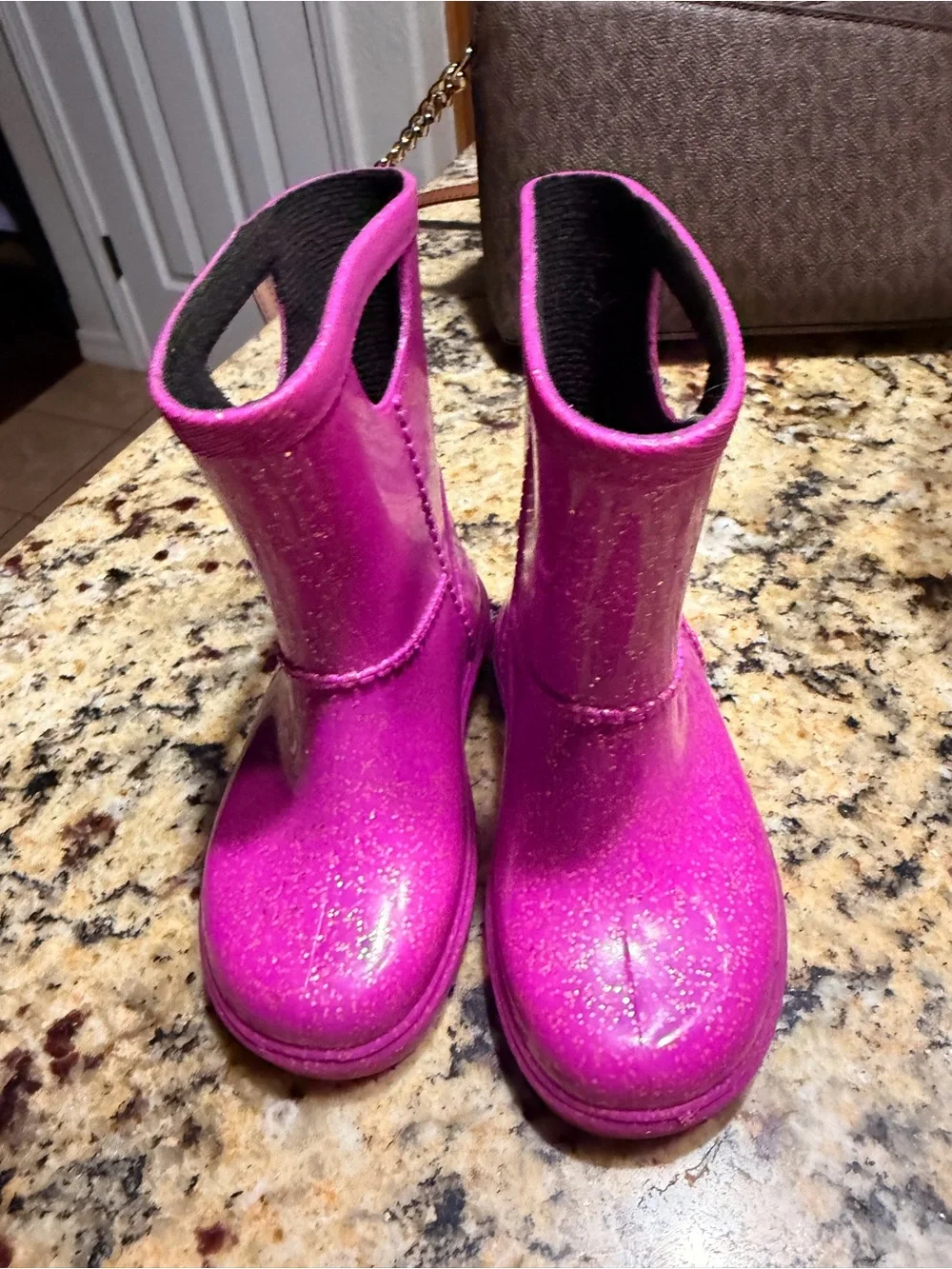 UGG Kids Glitter Fuchsia Rain Boots